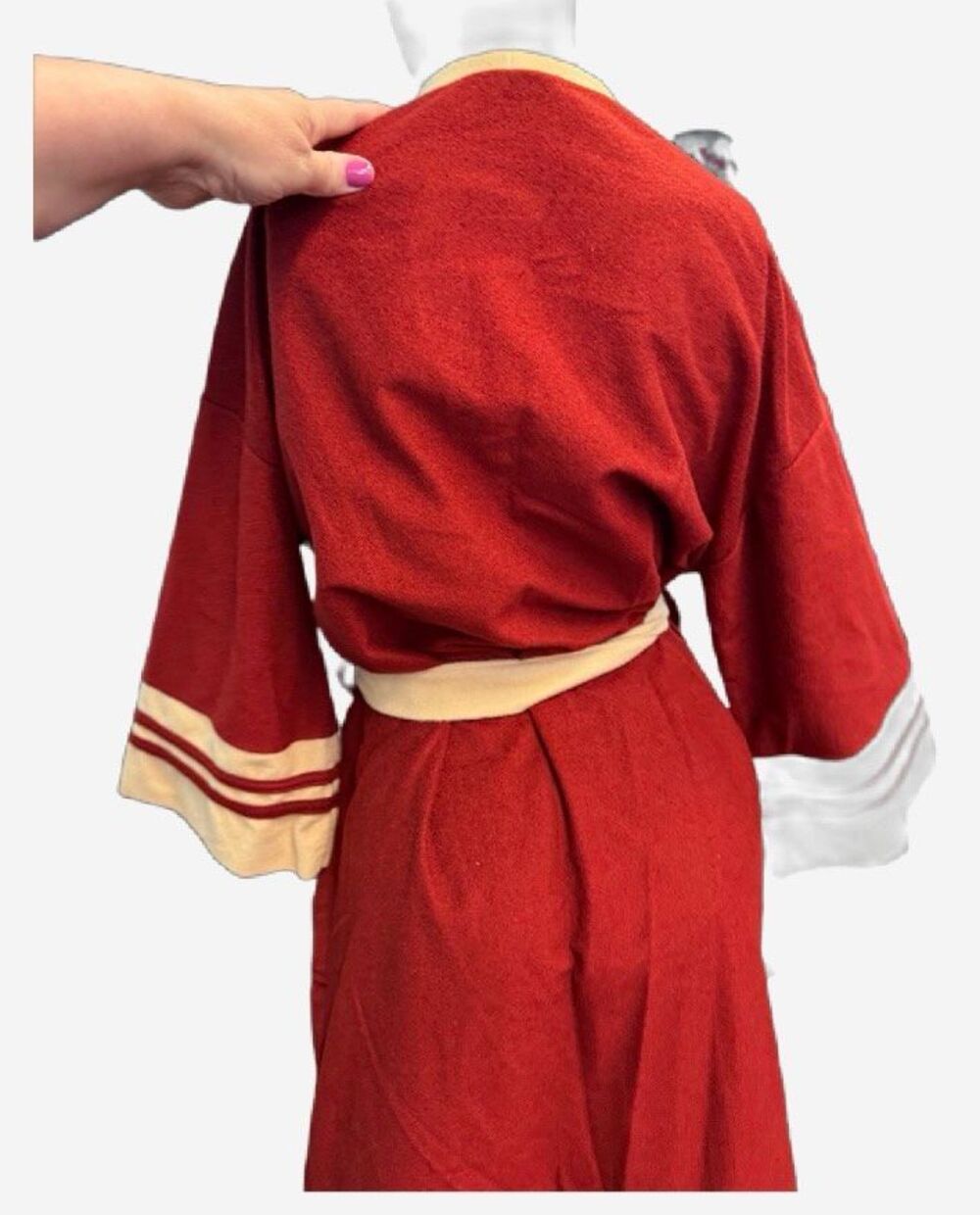 Straton Vintage 80’s Red and Tan Men’s Bathrobe size medium - Picture 4 of 6